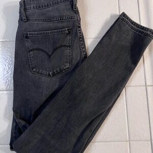 Levi’s Premium Women's 721 High Rise Skinny Distressed Black Jeans 27